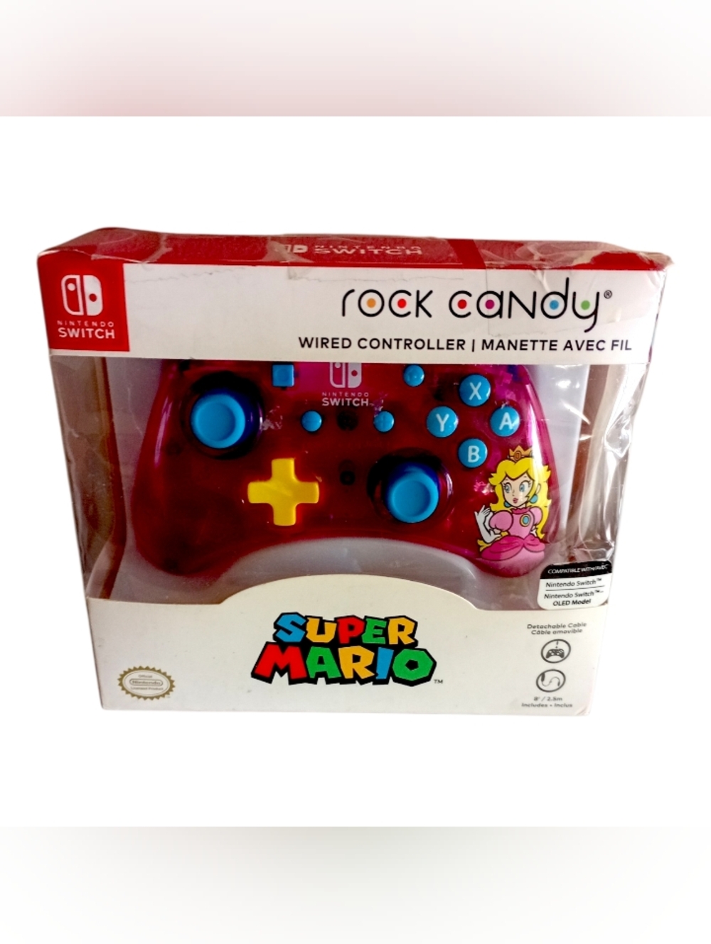 Pdp Rock Candy Nintendo Switch Wired Controller, Super Mario Princess Peach